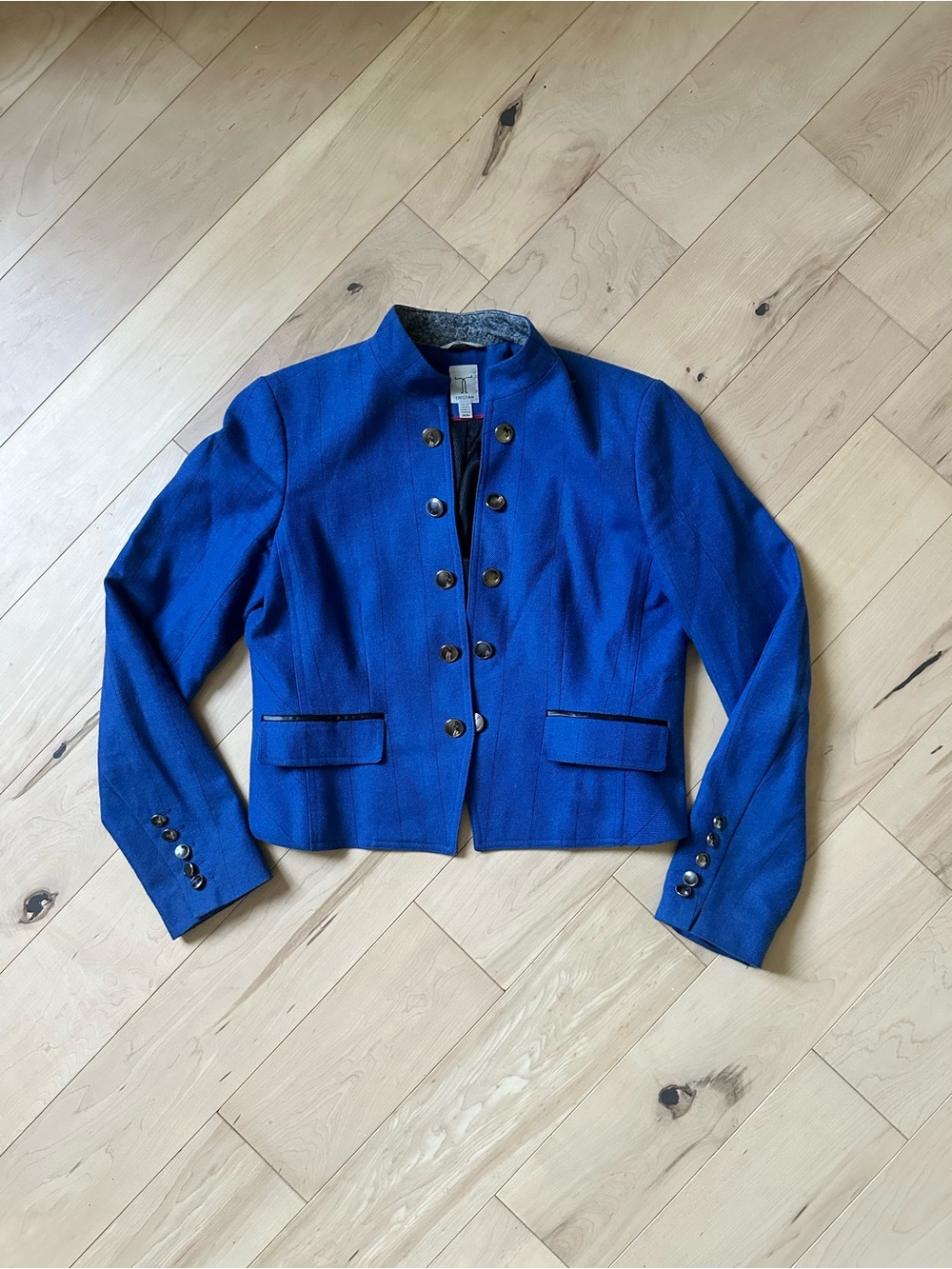 Tristan Cobalt Blue Military-Style Button Jacket